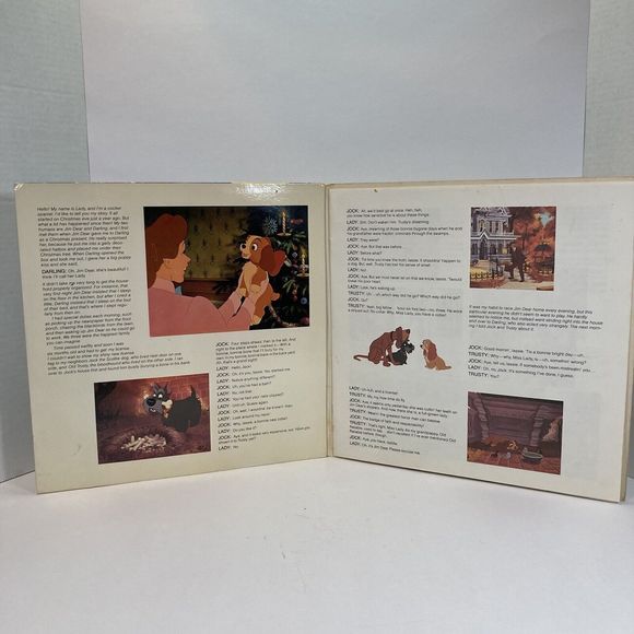 Walt Disney LADY AND THE TRAMP SOUNDTRACK Story LP DISNEYLAND 3917 - Picture 2 of 5